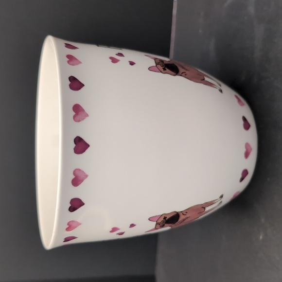 2018 Milly Green Frenchie Kisses And Pink Hearts Chunky Coffee Mug. - Picture 4 of 9